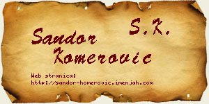 Šandor Komerović vizit kartica